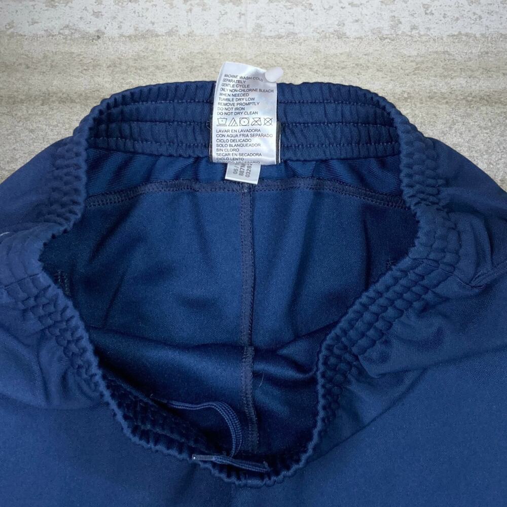 Vintage Y2K Adidas Sweatpants Youth XL Navy Blue White 3 Stripes Polyester - Picture 5 of 7